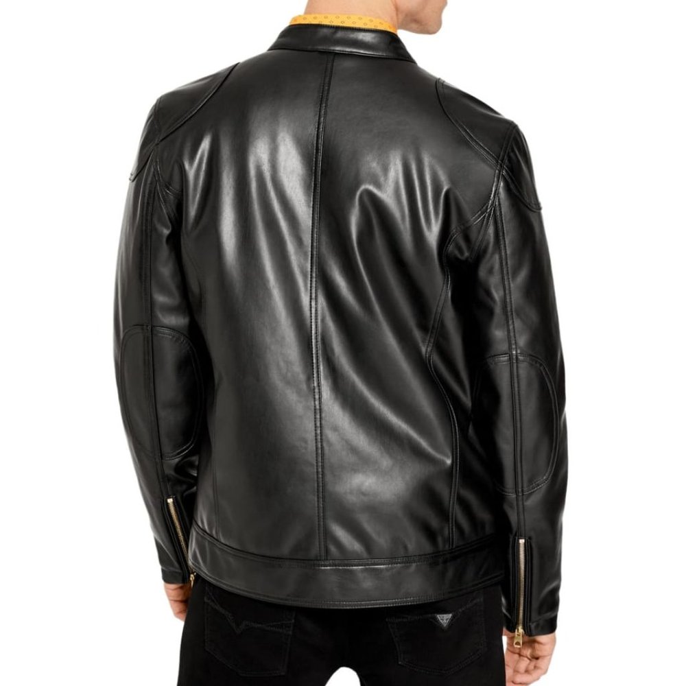 New GUESS Jace Faux-Leather Moto Jacket sz Small - Picture 4 of 11